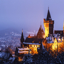 Schloss in Wernigerode im Winter, Deutschland