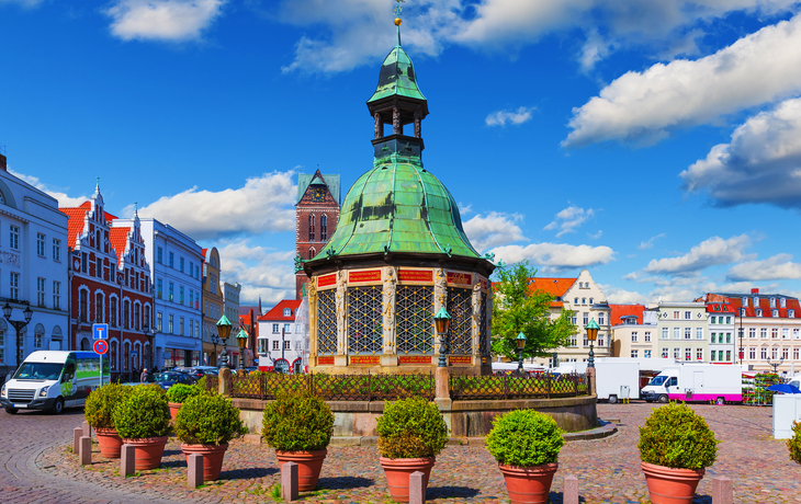 Marktplatz in der Altstadt von Wismar