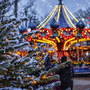 Weihnachtsbeleuchtung im Tivoli in Kopenhagen, Dänemark