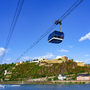 Koblenz mit Seilbahn und Festung Ehrenbreitstein am Rhein