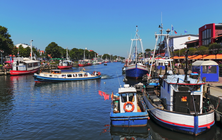 Hafenbecken von Warnemünde an der Ostseeküste