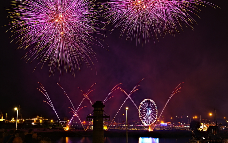 Feuerwerk über Stettin