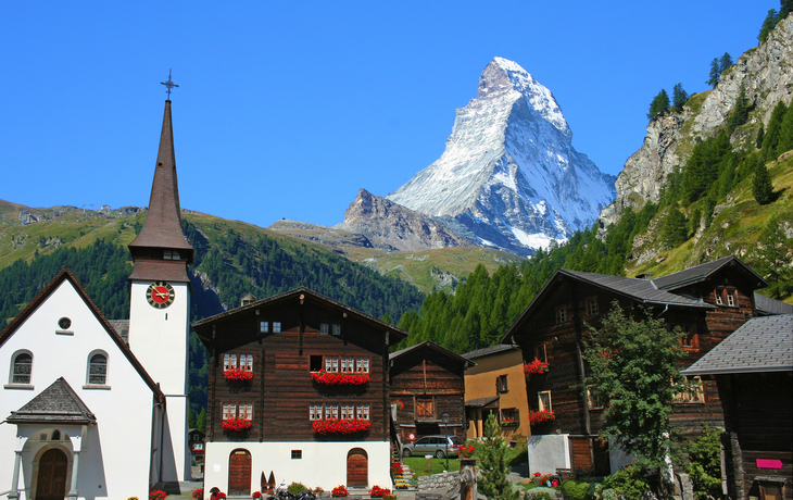 Blick von Zermatt aufs Matterhorn