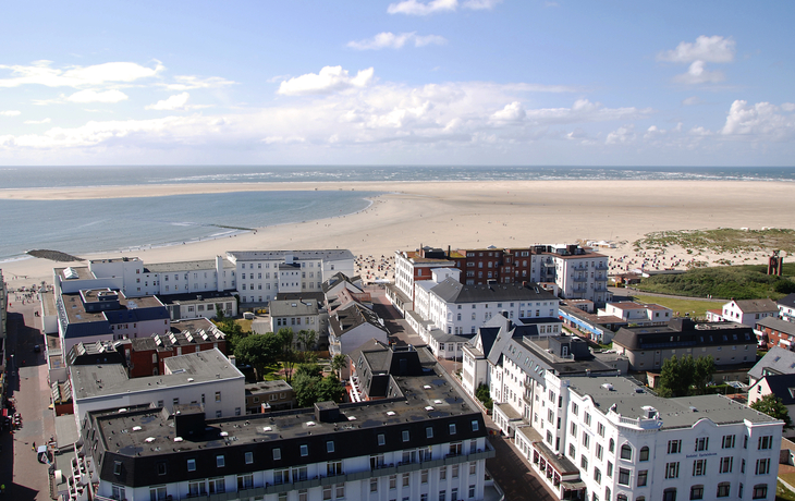 Strand Borkum aus der Vogelperspektive